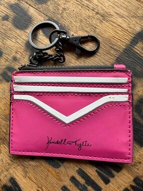 Kendall & Kylie Hot Pink Card Case with Black Keyring